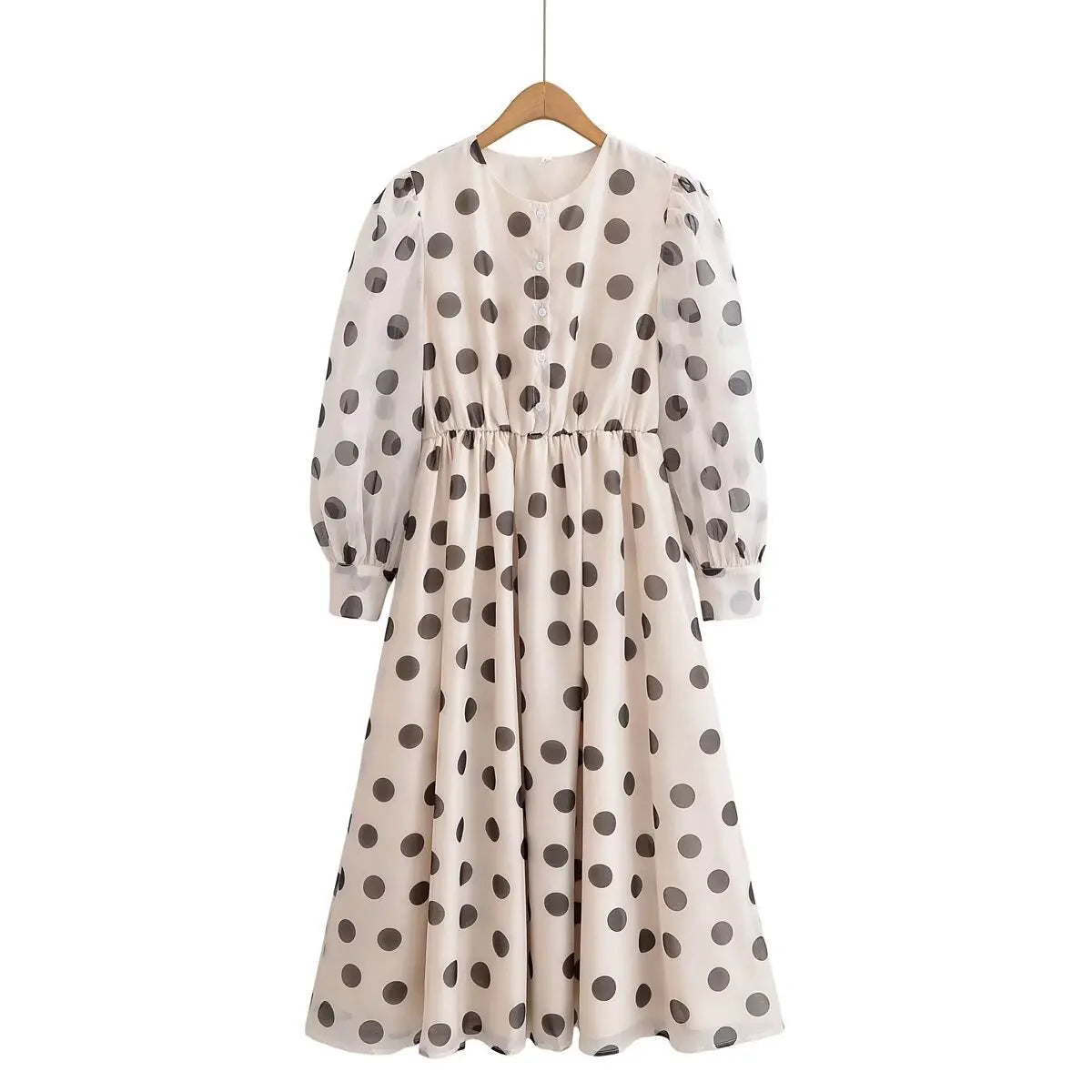Spring Autumn Vintage Polka Dot Dresses