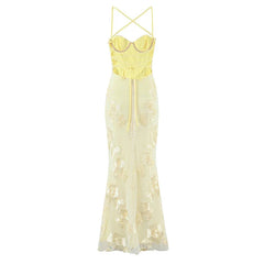 Spaghetti Straps Elegant Evening Party Long Dresses For Bandage Backless Sexy Slim Mermaid Dresses