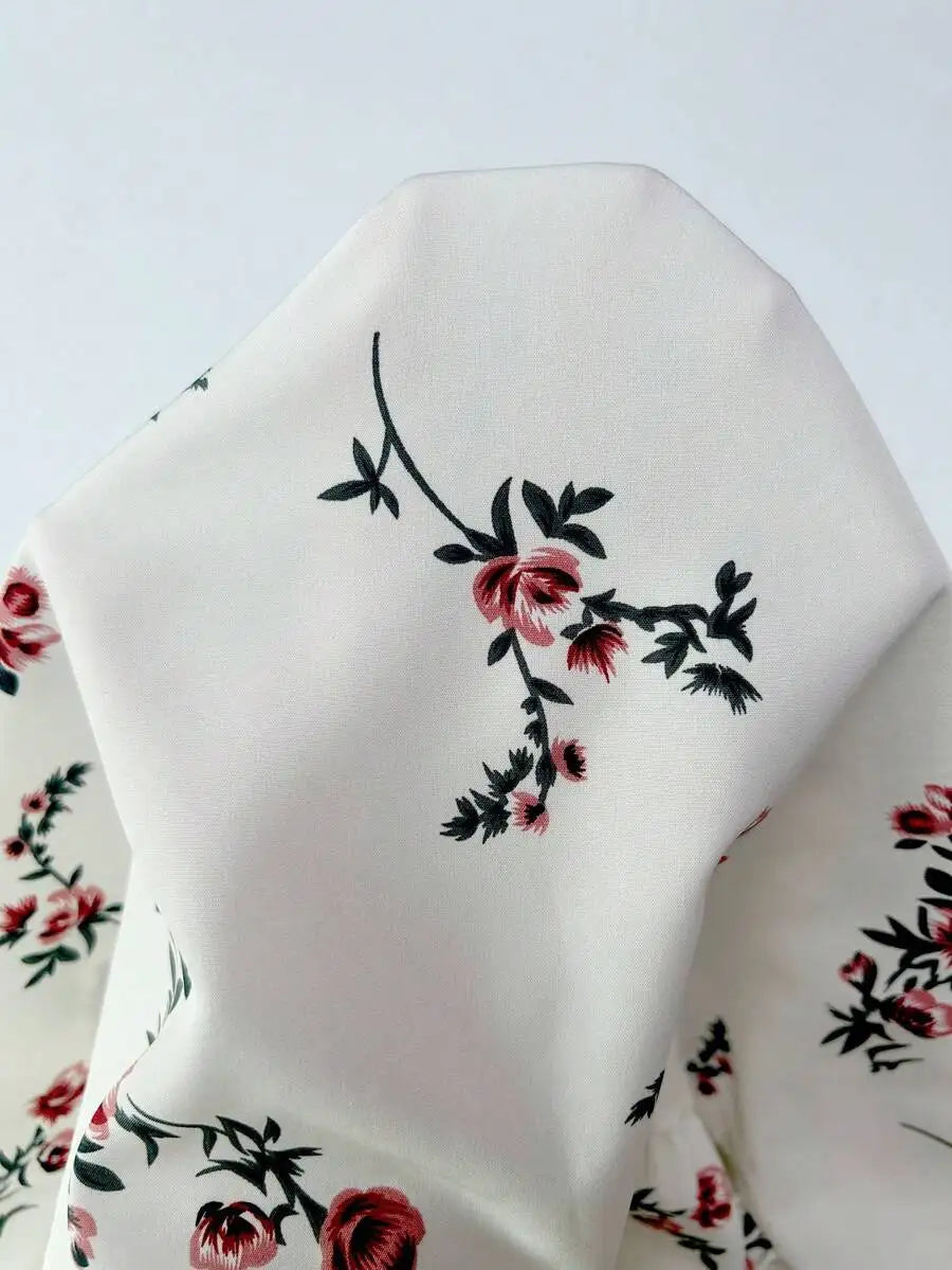 Ditsy Floral Ruffle Hem Sleeveless Dresses