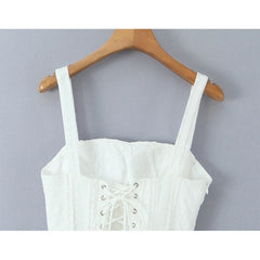 Sweet Girl White Sling Mini Dresses