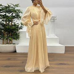 Lady Autumn Flare Sleeve High Waist Dresses