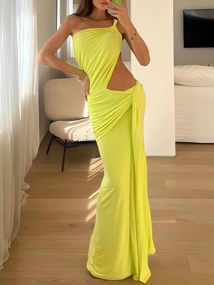 Temperament One Shoulder Backless Strapless Dresses