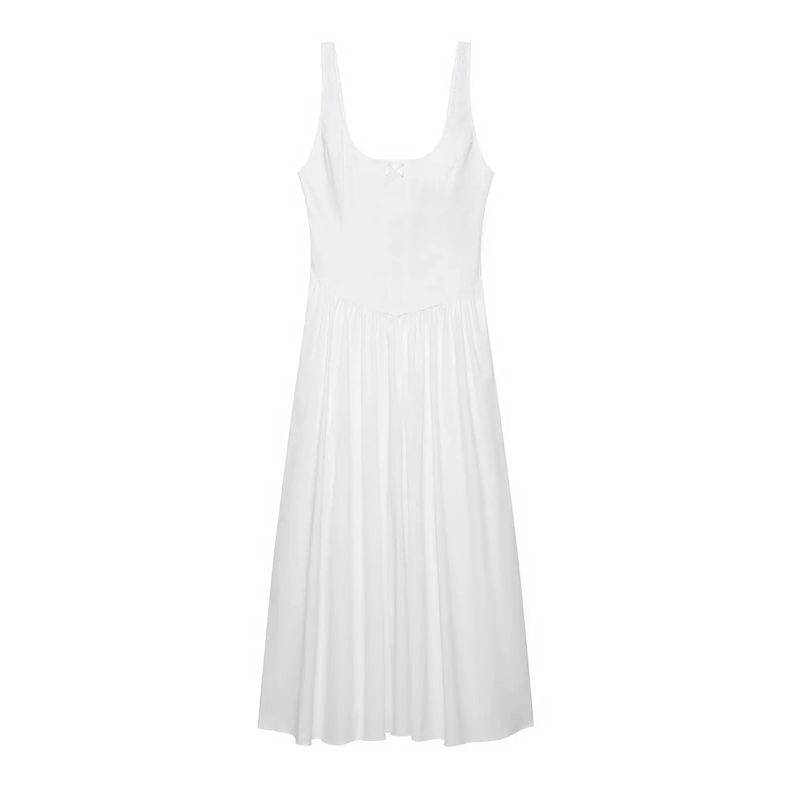White Corset-Style Midi Dresses
