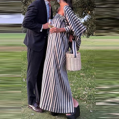Striped Satin Spring Summer Dresses