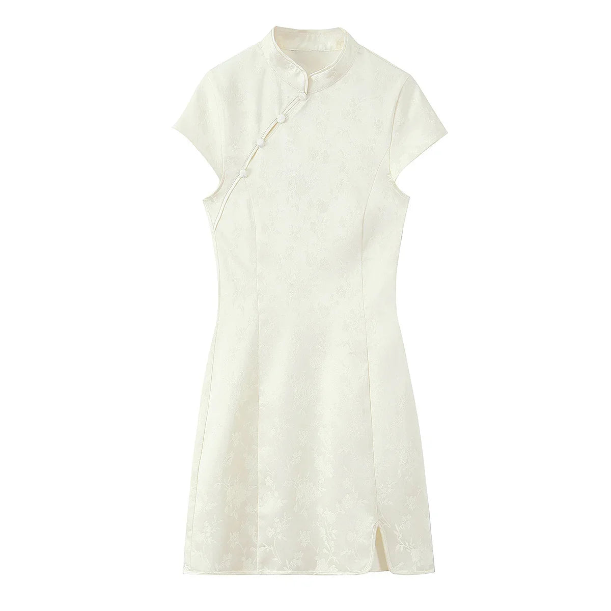 Chinese Style Jacquard Cheongsam Mini Dresses