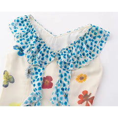 Sweet Floral Print Vacation Long Dresses