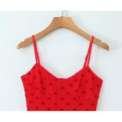 Retro Low Neck Mini Camisole Dresses