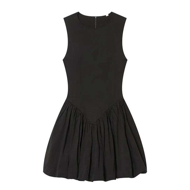 Black Sleeveless Fit & Flare Mini Dresses