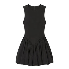 Black Sleeveless Fit & Flare Mini Dresses