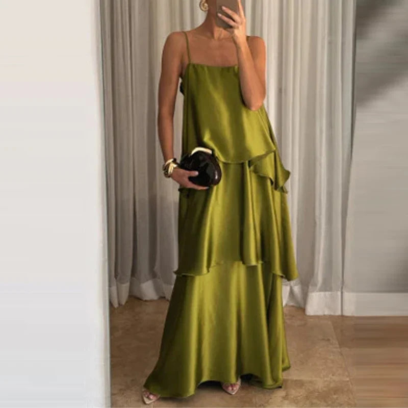 Casual Layered Pleated Holiday Dresses