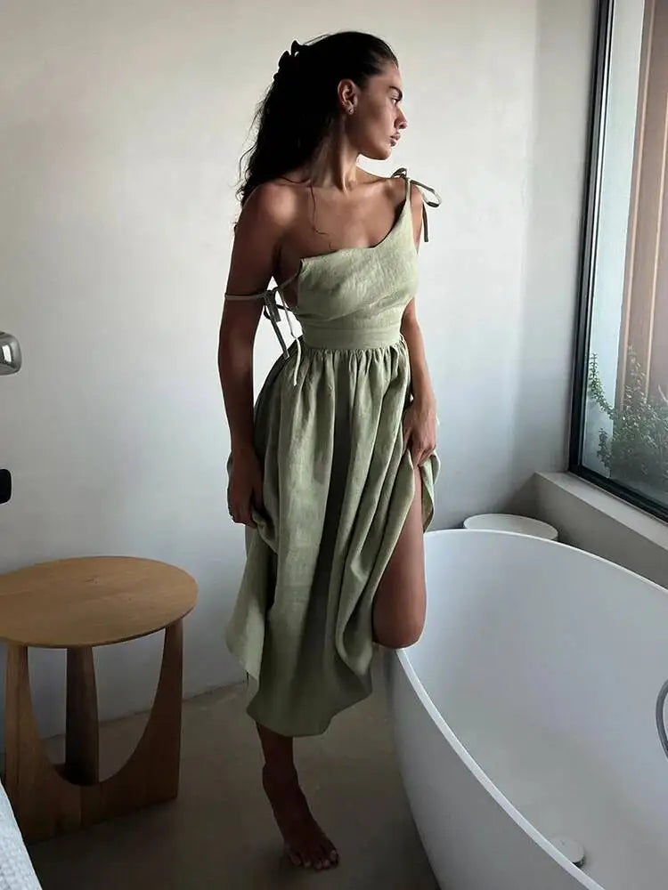 Sexy V-neck Strap Backless Dresses
