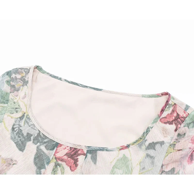 Floral Print Long Sleeve Maxi Dresses