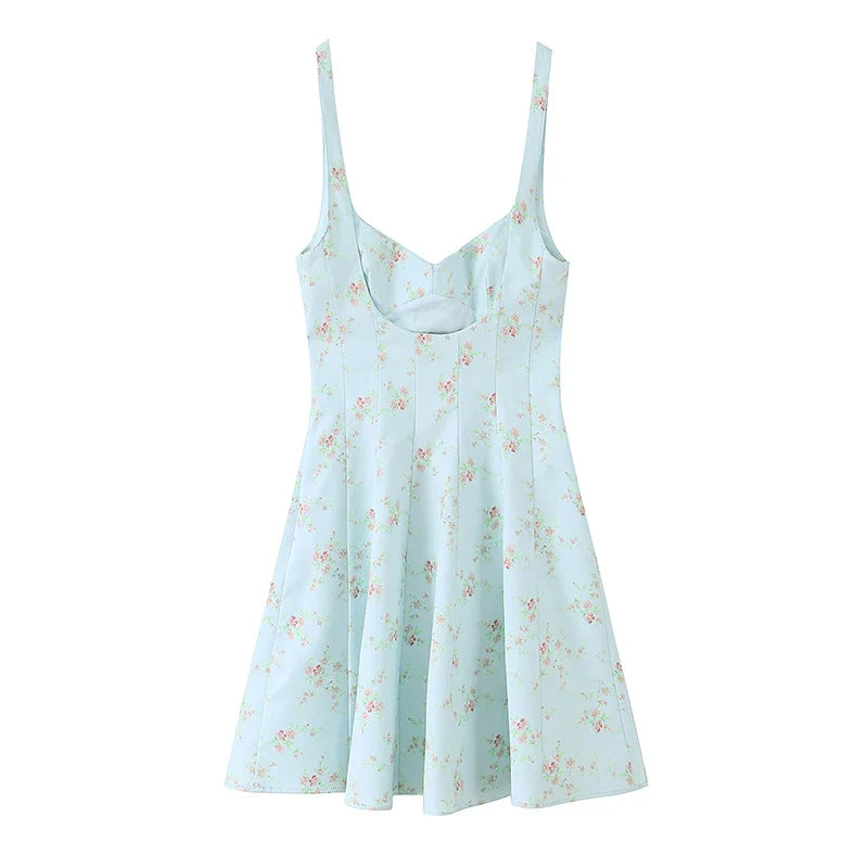 Summer Floral Print Mini Dresses