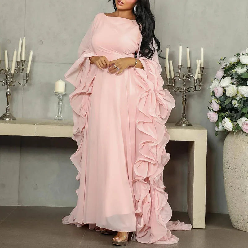 Spring Ruffle Design Long Dresses