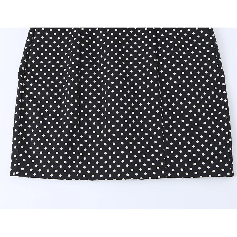 Patchwork Polka Dot Spaghetti Strap Mini Dresses