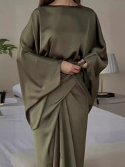 Autumn Round Neck Long Sleeve Irregular Waist Dresses