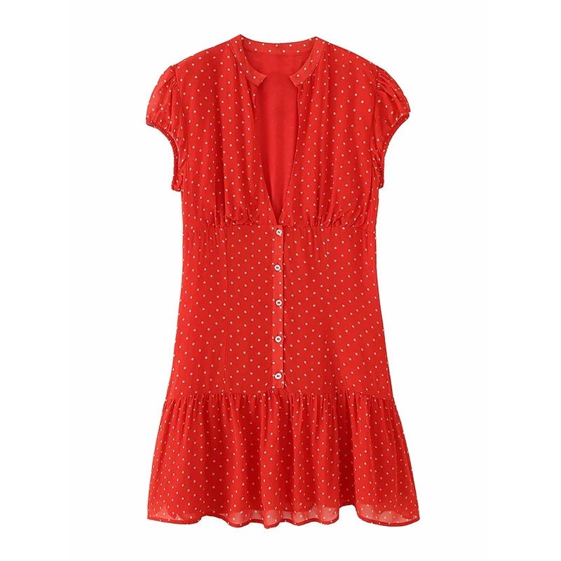 Vintage Red Polka Dot Mini Dresses