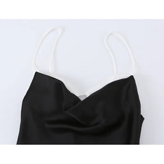 Black Satin Sling Dresses