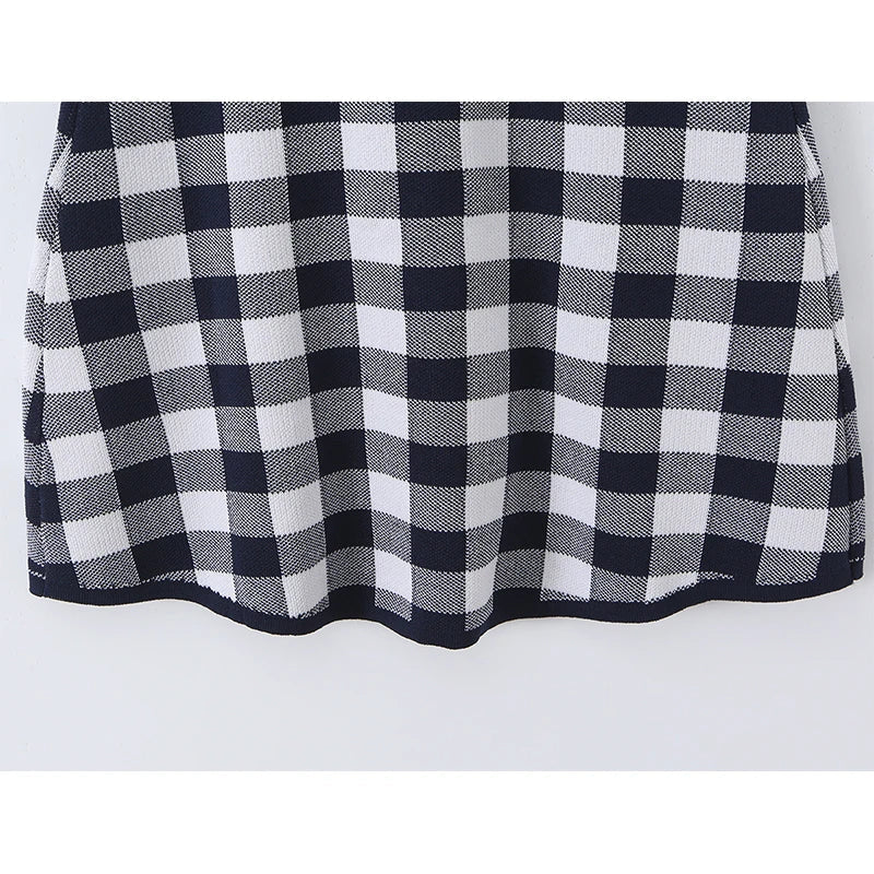 French Style Contrast Knit Sling Mini Sexy Dresses