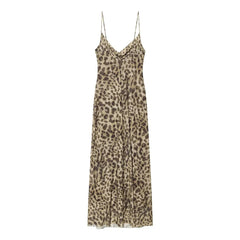 Leopard Print Mesh Sling Sexy Dresses
