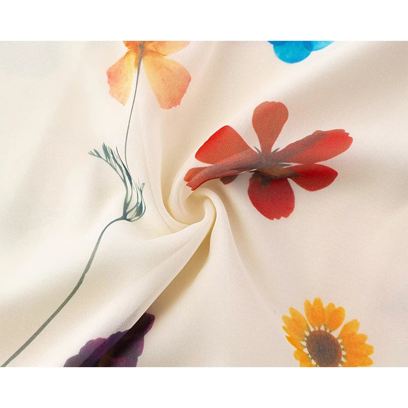 Sweet Floral Print Vacation Long Dresses
