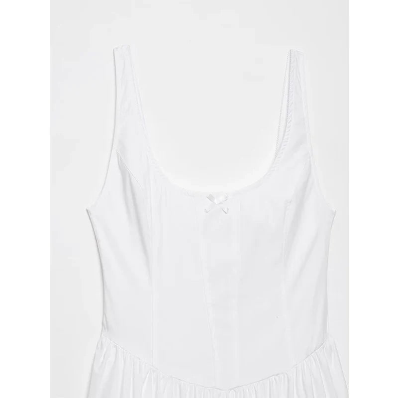 White Corset-Style Midi Dresses