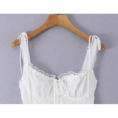 White Embroidery Lace Corset Mini Dresses
