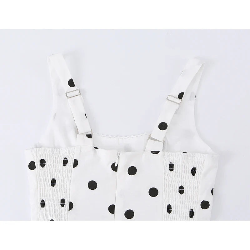 Summer Polka Dot Sleeveless Mini Dresses