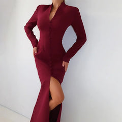 Ladies Temperament Long Sleeved Party Dresses