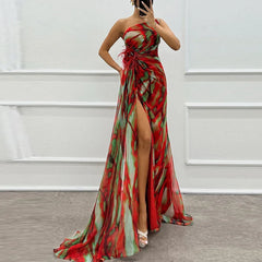 Elegant Off Shoulder High Waist Evening Dresses