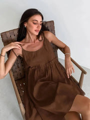 Sleeveless Bandage Patchwork Dresses