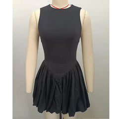Black Sleeveless Fit & Flare Mini Dresses
