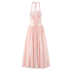 High Quality Elegant Pink White Halter Princess Dresses