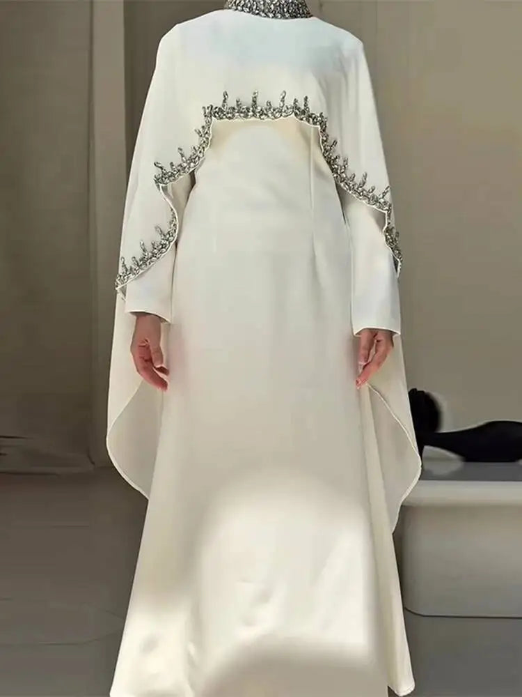 Autumn Summer White Slim-Fit Long Dresses