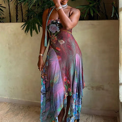 Vacation Sleeveless Slim Hem Long Dresses