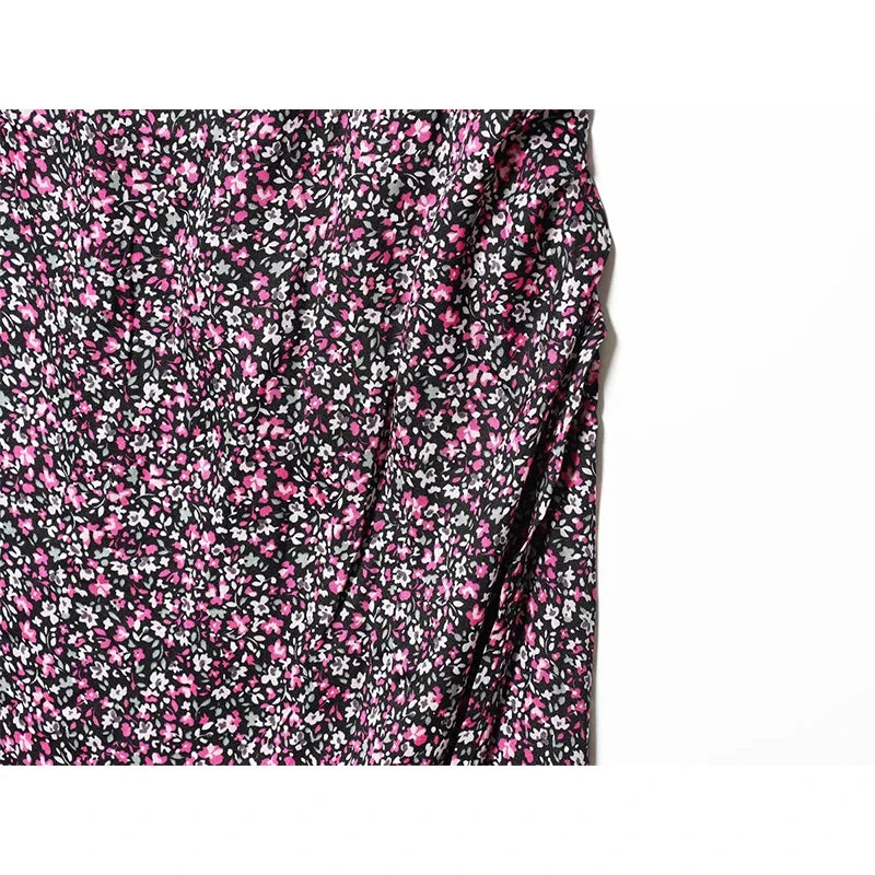 Trendy Floral Print Wrap Midi Dresses