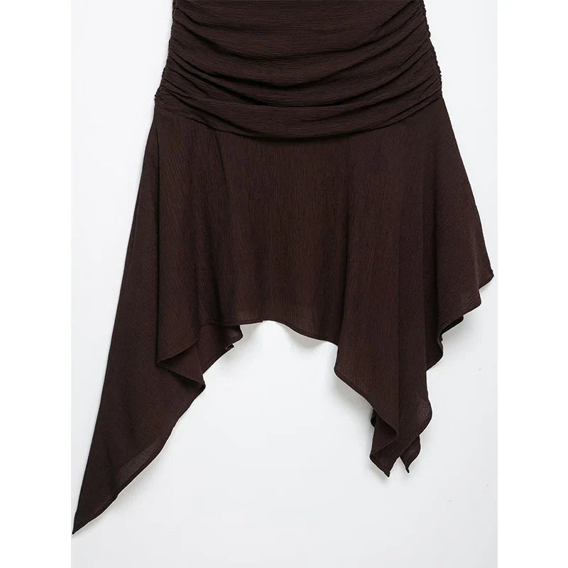 Brown Halter Mini Dresses