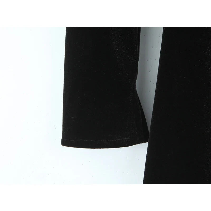 Stand Collar Velvet Vintage Dresses