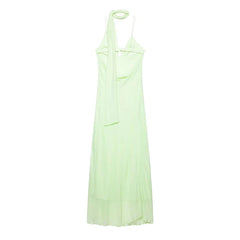 Summer Lime Green Spaghetti Straps Maxi Dresses