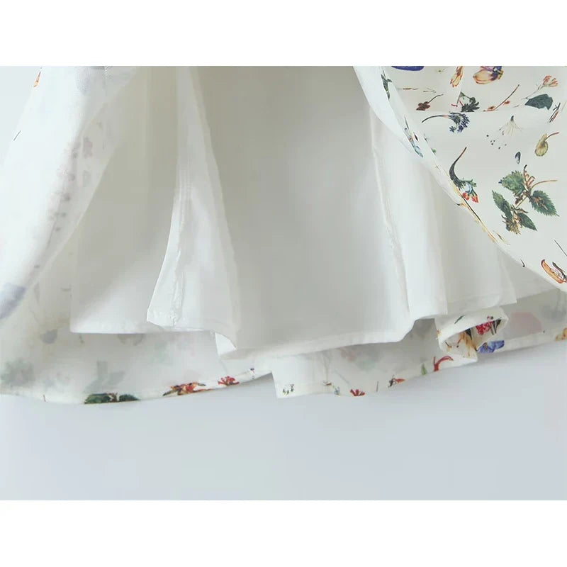 Multicolor Floral Print Sling Short Dresses