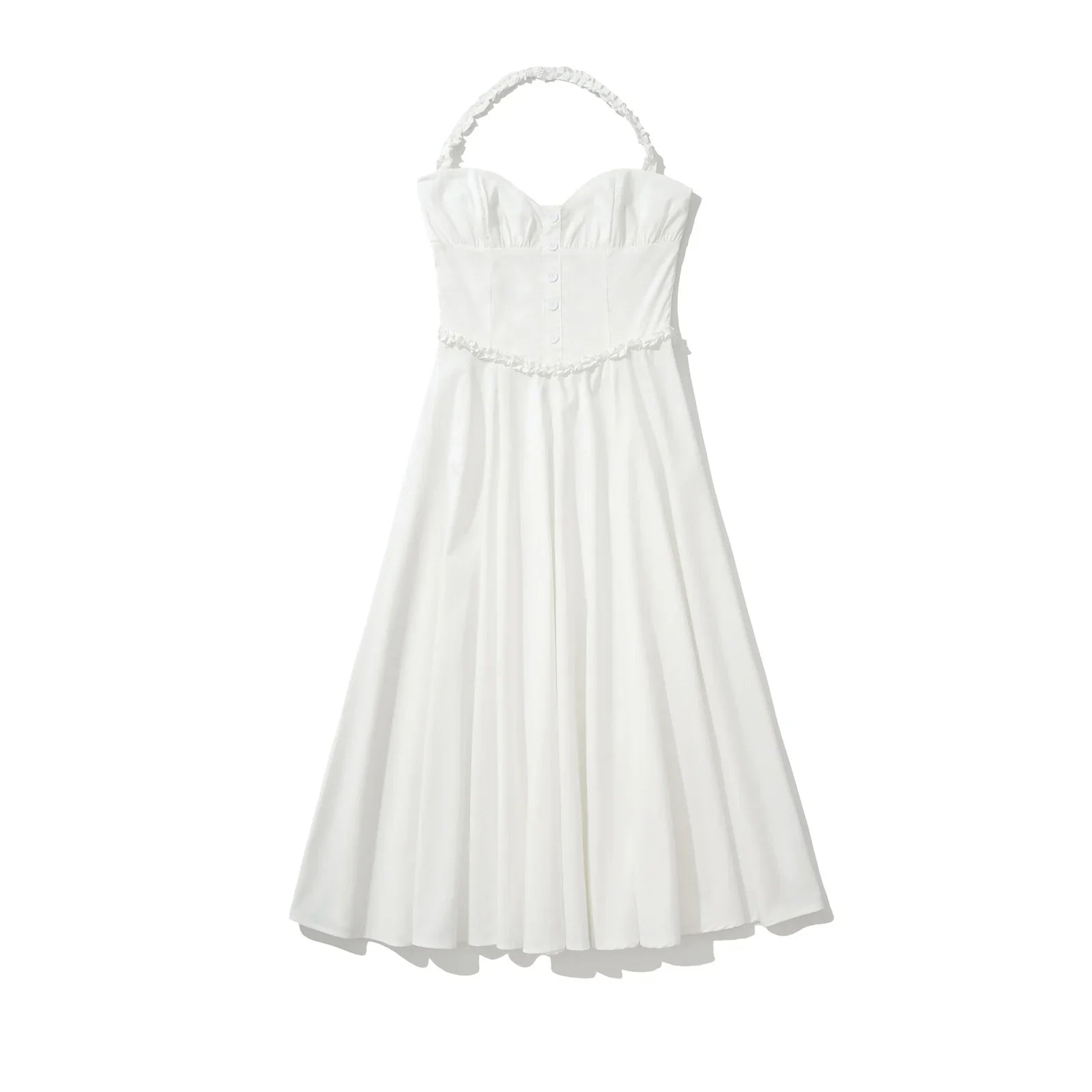 Sexy Backless Halter White Dresses