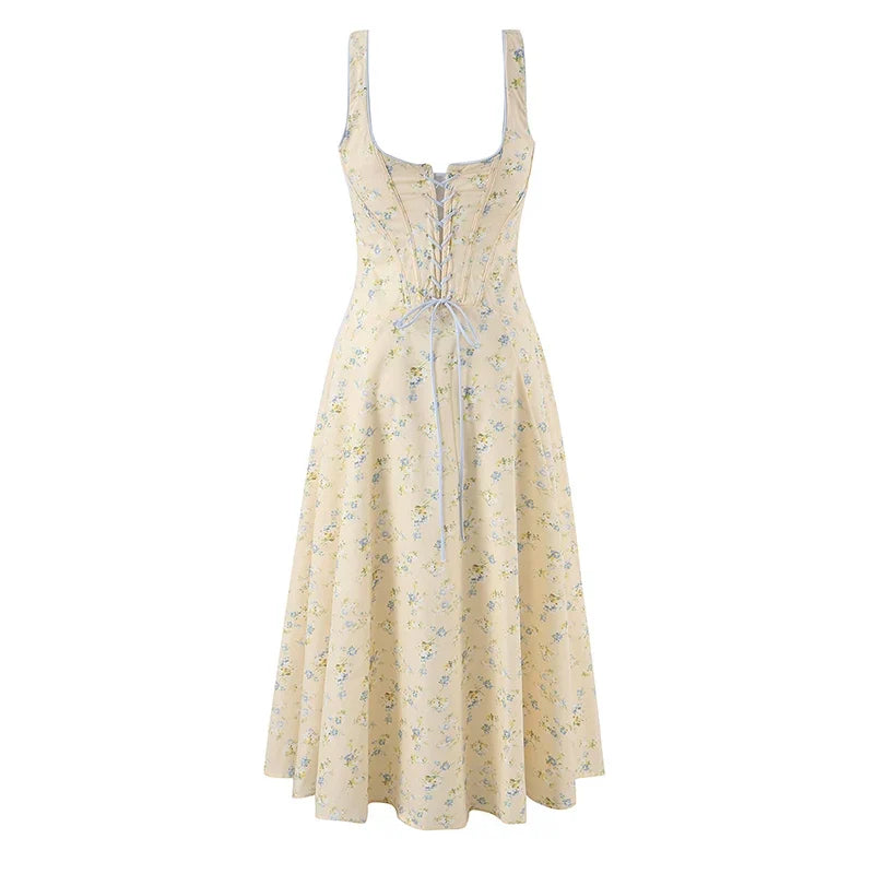 Summer Floral Print Midi Dresses