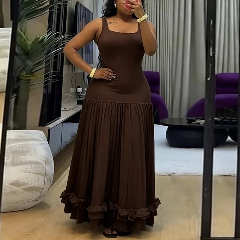 Square Collar Halter Evening Dresses
