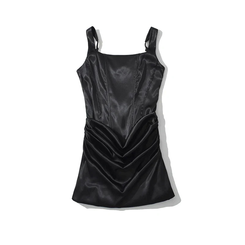 Lace Up Back Draped Bodycon Mini Sexy Dresses Black White Brown Club Party Night Out Robe Summer