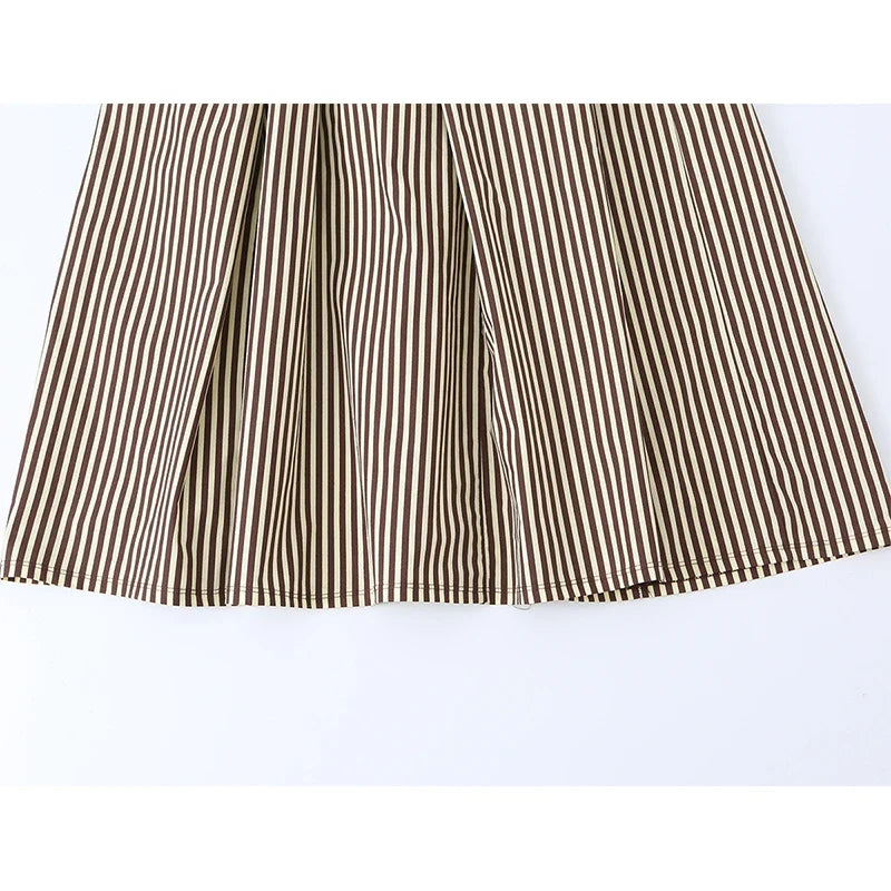 French Style Striped Camisole Dresses