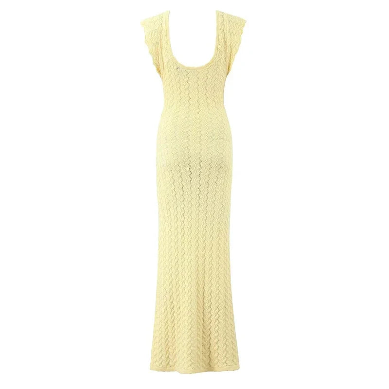 Sexy French Retro Hook Flower Vacation Long Dresses