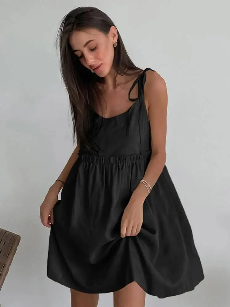 Sleeveless Bandage Patchwork Dresses