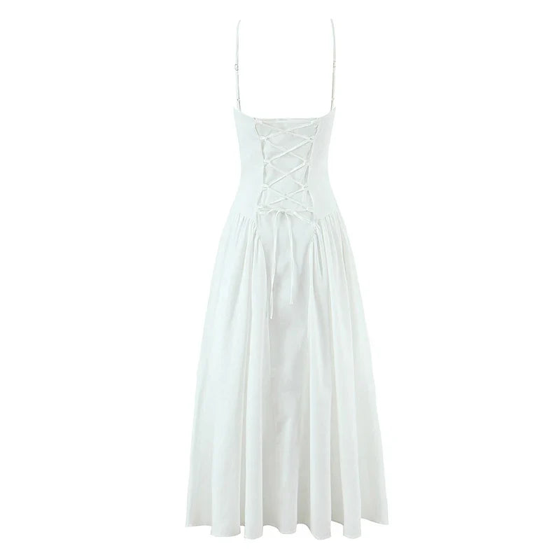 Sexy Spaghetti Straps Elegant White Dresses
