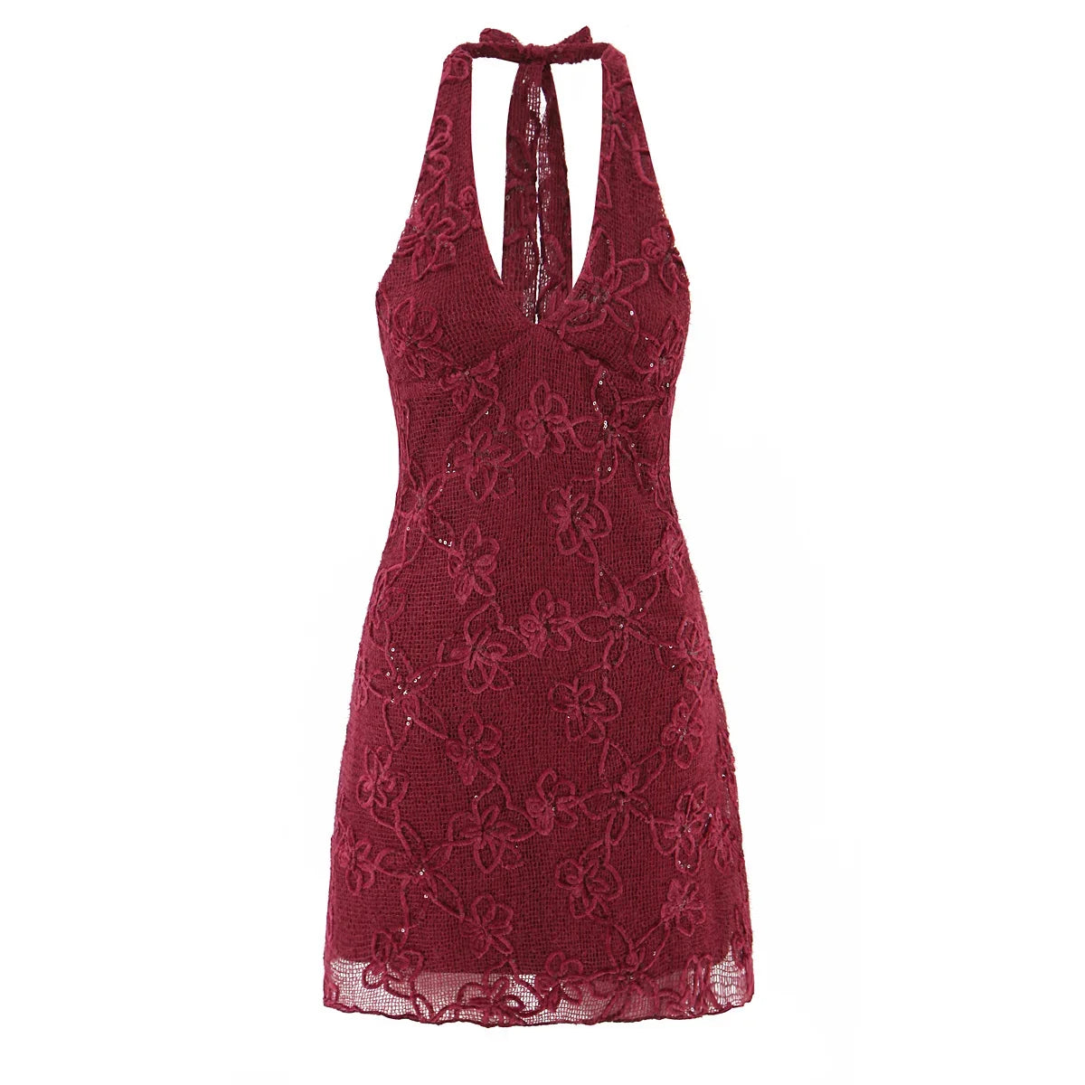 Sexy Backless Halter Mini Dresses