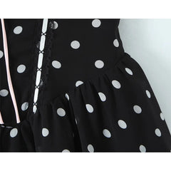French Retro Romantic Sweet Sexy Slim Fit Polka Dot Flower Sling Dresses